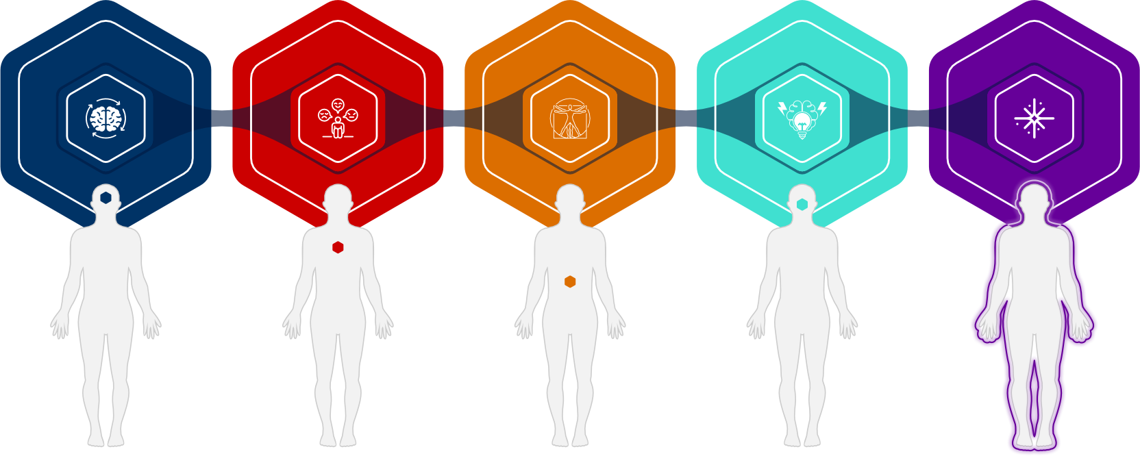 Os 5 pilares do método Collabin: racional, emocional, físico, artístico e espiritual